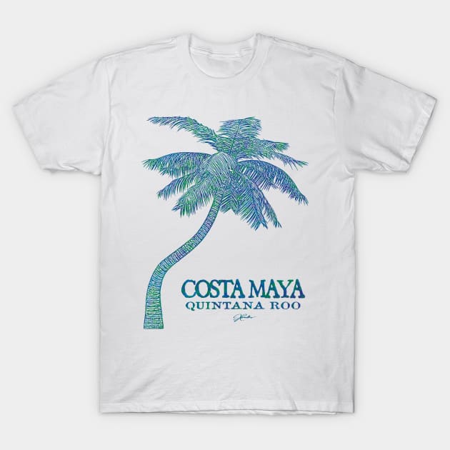 Costa Maya, Mexico, Palm Tree T-Shirt by jcombs